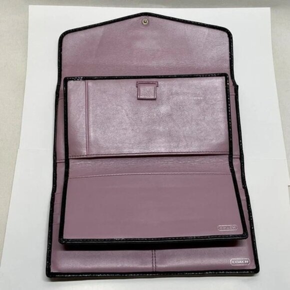 Coach Madison Op Art Flap Wallet Signature Black Canvas 43641 Checkbook EUC - Picture 13 of 16